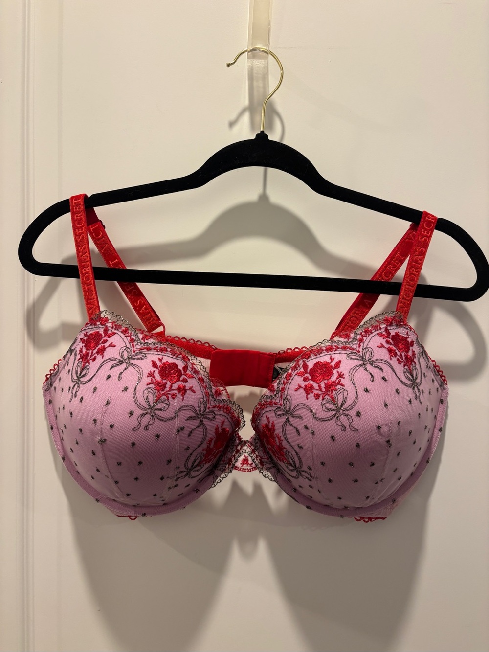 Victoria's Secret Pink/Red Bra & Matching Panty Set